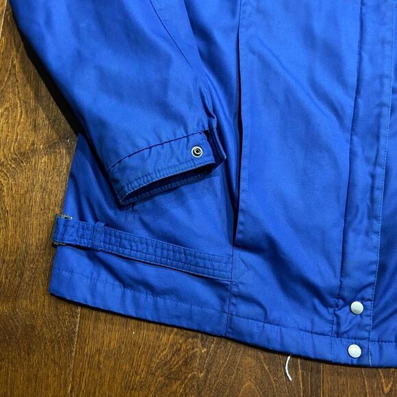 London Fog Vintage 80s Full Zip Ocean Blue Belted Jacket Women's Size 16 Regular - Picture 2 of 10